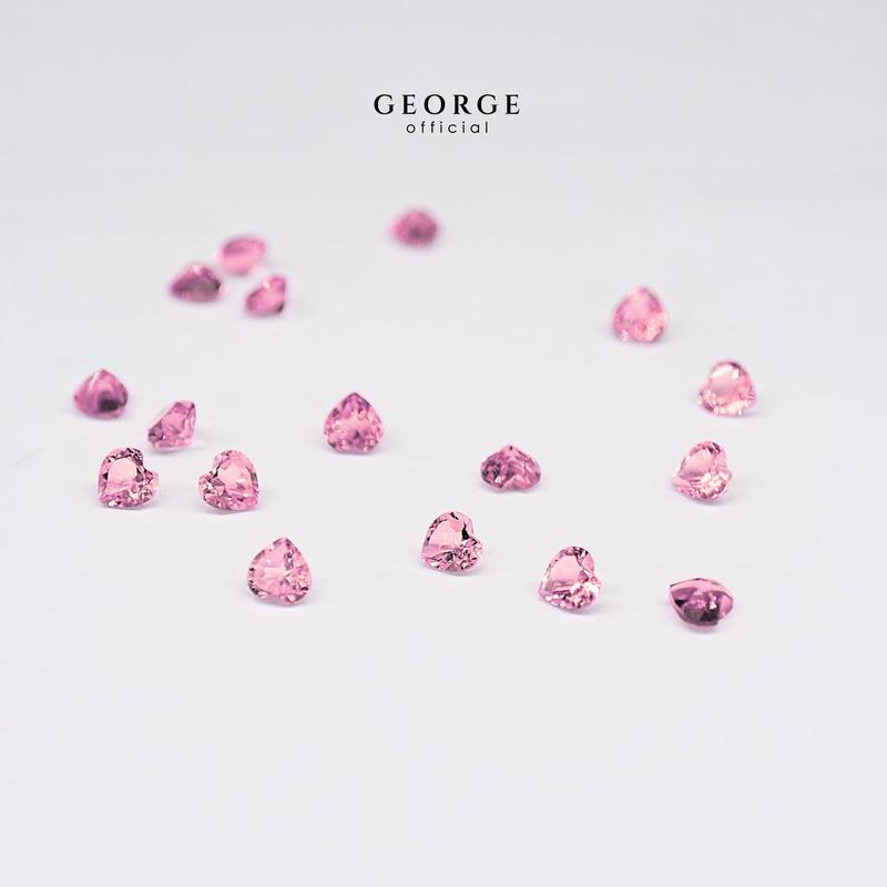 Pink Sapphire Heart Cut 3-7 mm. Wholesale Precious GGPISH Gemstone Ruby Pink Sapphire Purple Sapphire Orange Sapphire Yellow Sapphire George Jewelry