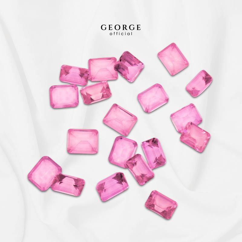 Pink Sapphire Emerald Cut 4x3, 5x3, 6x4, 7x5, 8x6 mm. Wholesale Precious GGPIE Gemstone Ruby Pink Sapphire Purple Sapphire Orange Sapphire Yellow Sapphire George Jewelry