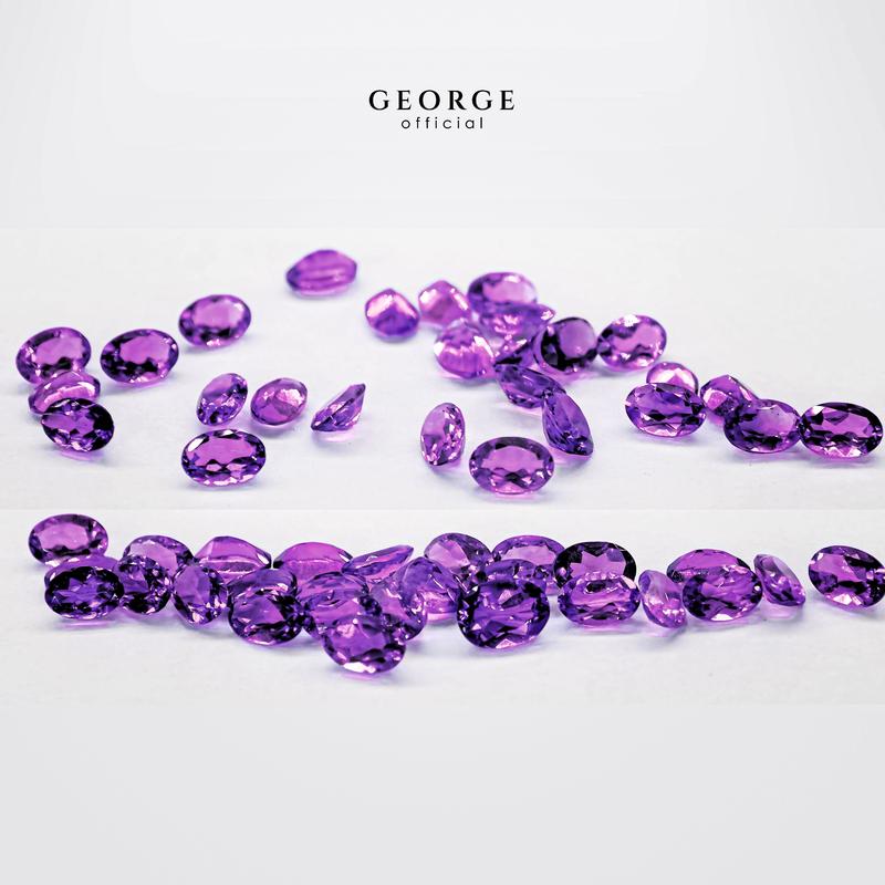 Amethyst Oval Cut 5x3, 6x4, 7x5, 8x6, 9x7, 10x8, 11x9 mm. Wholesale Semi-Precious GGAMO Gemstone Garnet, Citrine, Peridot, Blue Topaz, Amethyst, Rhodolite Garnet, Green Chrome Diopside, Onyx, Tourmaline, Aquamarine George Jewelry