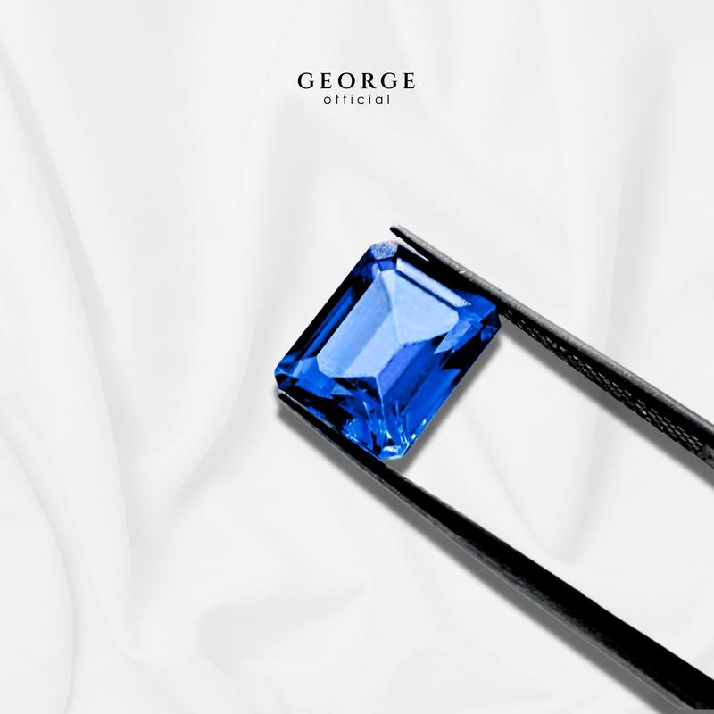 Blue Sapphire Emerald Cut 4x3, 5x3, 6x4, 7x5, 8x6 mm. Wholesale Precious GGBSE Gemstone Ruby Pink Sapphire Purple Sapphire Orange Sapphire Yellow Sapphire George Jewelry