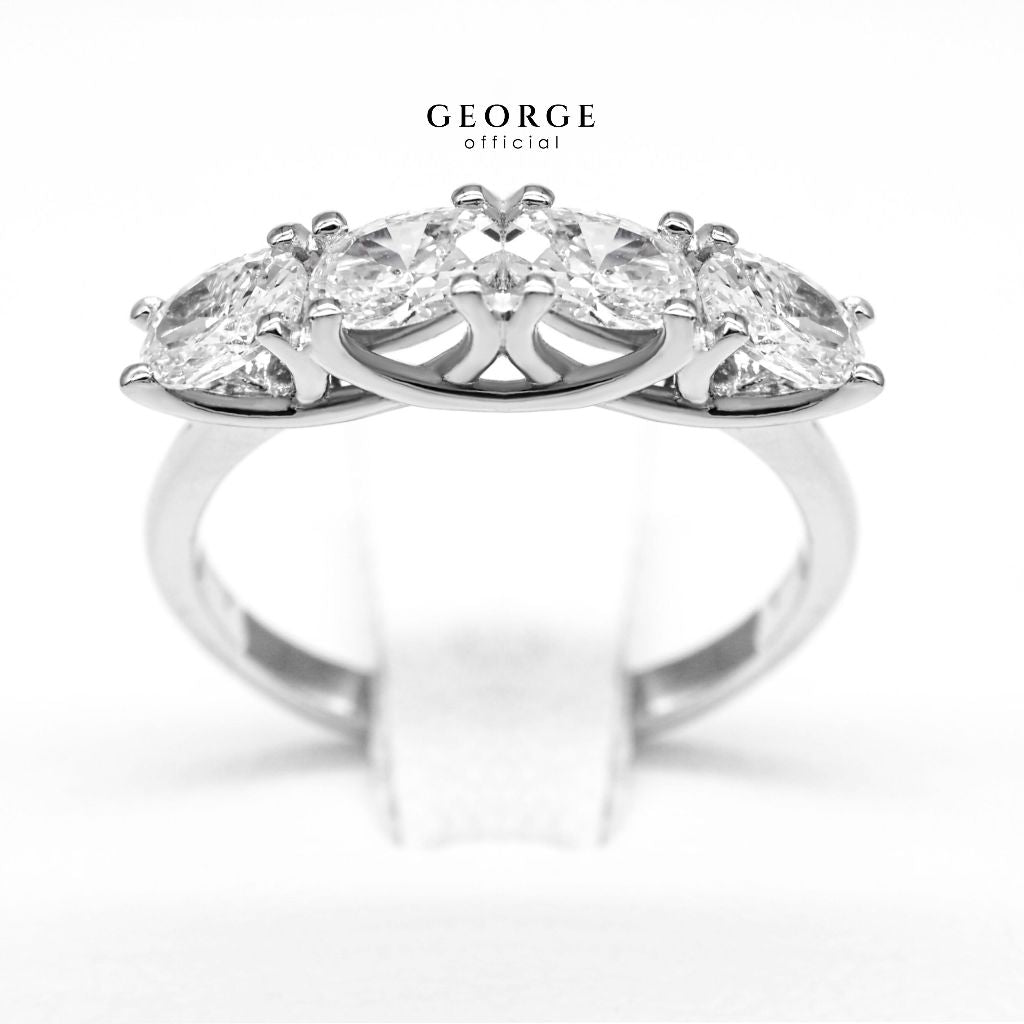4 Oval Ring H&A Cut 925 Sterling Silver Setting With Cubic Zirconia (Cz) Plated With White Gold / Gold / Rose Gold Wedding Ring Promise Ring Unisex Diamond Ring Women Ring Anniversary Gifts GR019CZ GEORGE Jewelry