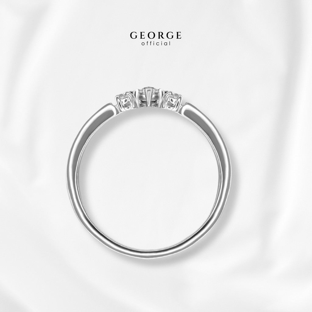 3 Solitaire H&A Cut Ring Small 925 Sterling Silver Setting With Cubic Zirconia (Cz) Plated With White Gold / Gold / Rose Gold Wedding Ring Promise Ring Unisex Diamond Ring Women Ring Anniversary Gifts GR023CZ GEORGE Jewelry