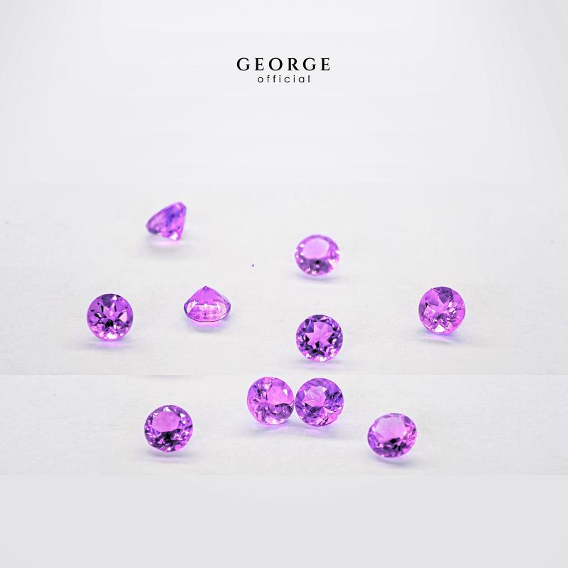 Amethyst Round Brilliant Cut 1-8 mm. Wholesale Semi-Precious GGAMR Gemstone Garnet, Citrine, Peridot, Blue Topaz, Amethyst, Rhodolite Garnet, Green Chrome Diopside, Onyx, Tourmaline, Aquamarine George Jewelry