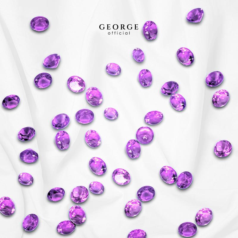 Amethyst Round Brilliant Cut 1-8 mm. Wholesale Semi-Precious GGAMR Gemstone Garnet, Citrine, Peridot, Blue Topaz, Amethyst, Rhodolite Garnet, Green Chrome Diopside, Onyx, Tourmaline, Aquamarine George Jewelry