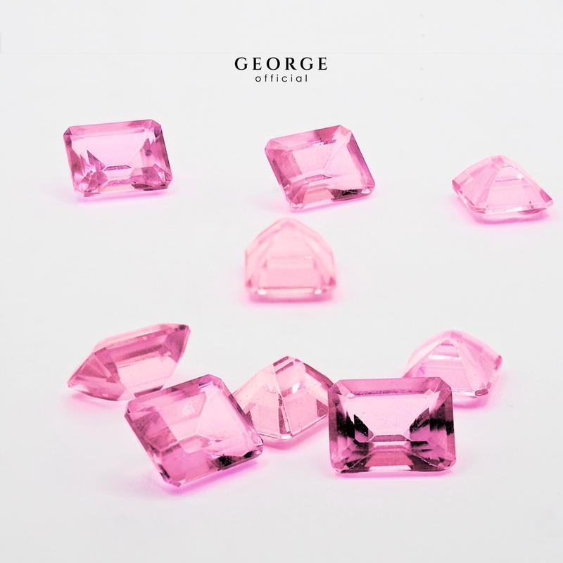 Pink Sapphire Emerald Cut 4x3, 5x3, 6x4, 7x5, 8x6 mm. Wholesale Precious GGPIE Gemstone Ruby Pink Sapphire Purple Sapphire Orange Sapphire Yellow Sapphire George Jewelry