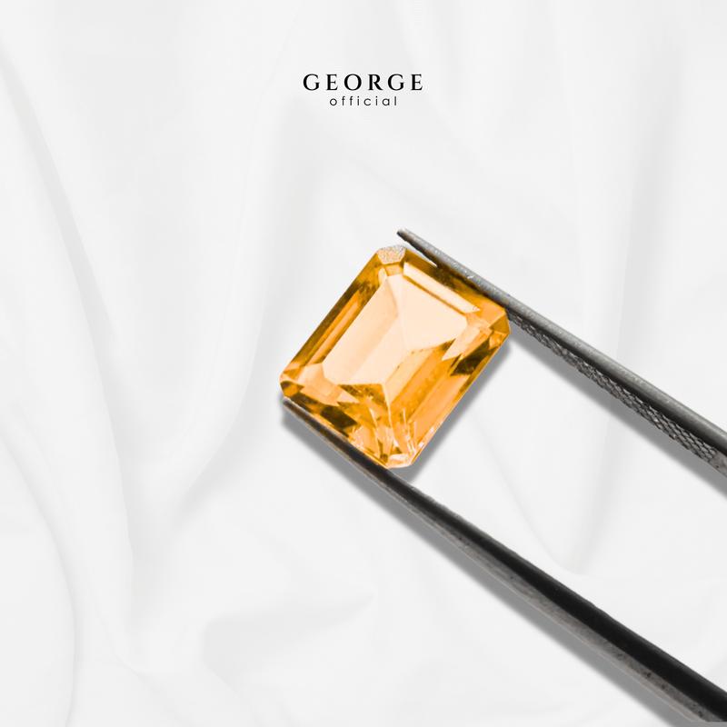 Orange Sapphire Emerald Cut 4x3, 5x3, 6x4, 7x5, 8x6 mm. Wholesale Precious GGOSE Gemstone Ruby Pink Sapphire Purple Sapphire Orange Sapphire Yellow Sapphire George Jewelry
