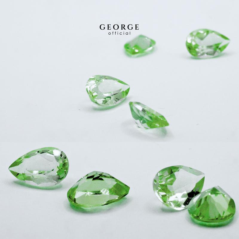 Green Sapphire Pear Cut 4x3, 5x3, 5x4, 6x4, 7x5, 8x6 mm. Wholesale Precious GGGSP Gemstone Ruby Pink Sapphire Purple Sapphire Orange Sapphire Yellow Sapphire George Jewelry