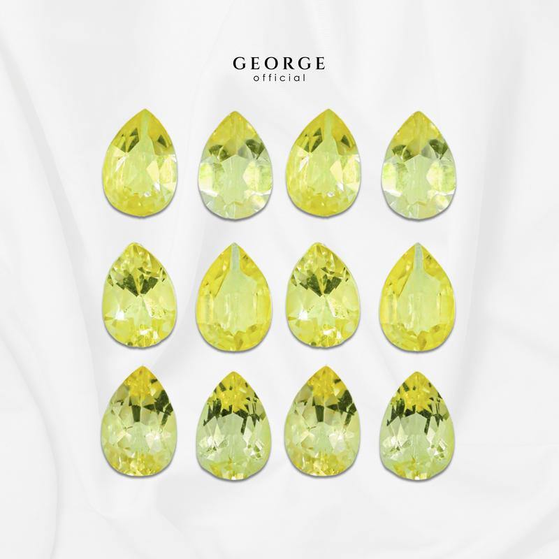 Yellow Sapphire Pear Cut 4x3, 5x3, 5x4, 6x4, 7x5, 8x6 mm. Wholesale Precious GGYSP Gemstone Ruby Pink Sapphire Purple Sapphire Orange Sapphire Yellow Sapphire George Jewelry
