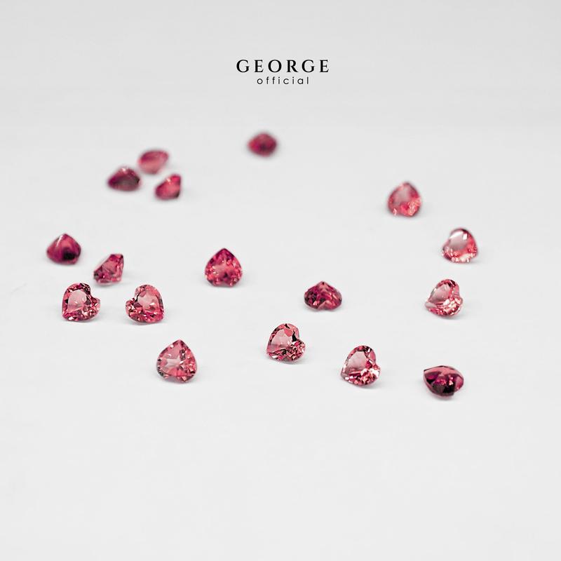 Ruby Heart Cut 3-7 mm. Wholesale Precious GGRBH Gemstone Ruby Pink Sapphire Purple Sapphire Orange Sapphire Yellow Sapphire George Jewelry