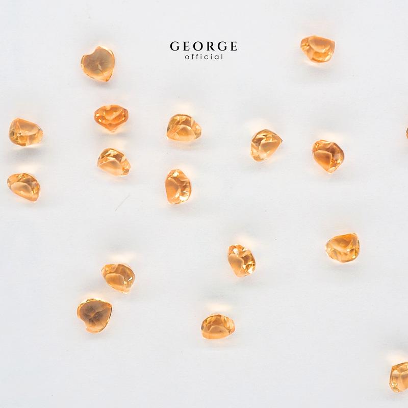 Orange Sapphire Heart Cut 3-7 mm. Wholesale Precious GGOSH Gemstone Ruby Pink Sapphire Purple Sapphire Orange Sapphire Yellow Sapphire George Jewelry