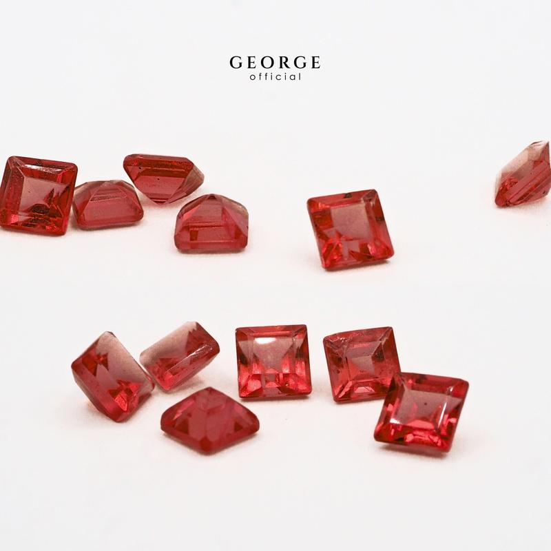 Ruby Square Step Cut 2-7 mm. Wholesale Precious GGRBS Gemstone Ruby Pink Sapphire Purple Sapphire Orange Sapphire Yellow Sapphire George Jewelry