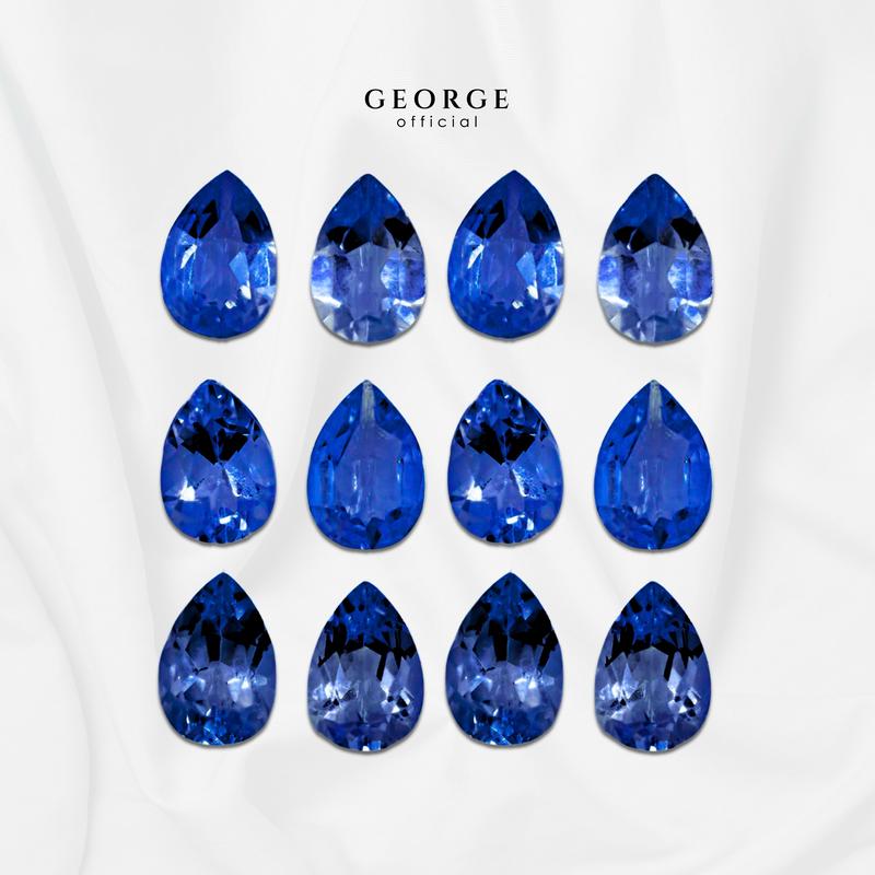 Blue Sapphire Pear Cut 4x3, 5x3, 5x4, 6x4, 7x5, 8x6 mm. Wholesale Precious GGBSP Gemstone Ruby Pink Sapphire Purple Sapphire Orange Sapphire Yellow Sapphire George Jewelry