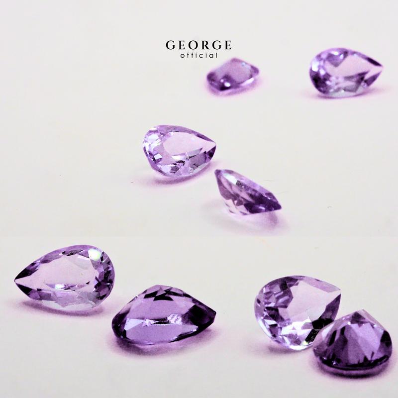 Amethyst Pear Cut 4x3, 5x3, 5x4, 6x4, 7x5, 8x6 mm. Wholesale Semi-Precious GGAMP Gemstone Garnet, Citrine, Peridot, Blue Topaz, Amethyst, Rhodolite Garnet, Green Chrome Diopside, Onyx, Tourmaline, Aquamarine George Jewelry