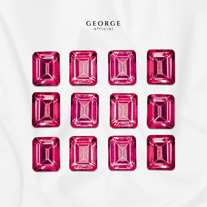 Ruby Emerald Cut 4x3, 5x3, 6x4, 7x5, 8x6 mm. Wholesale Precious GGRBE Gemstone Ruby Pink Sapphire Purple Sapphire Orange Sapphire Yellow Sapphire George Jewelry
