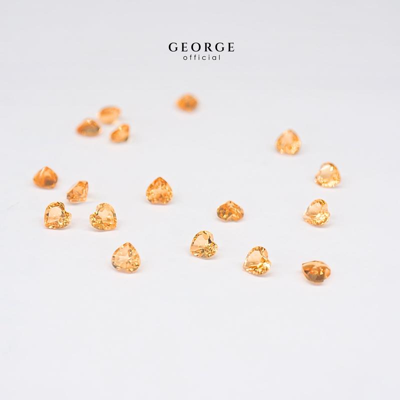 Orange Sapphire Heart Cut 3-7 mm. Wholesale Precious GGOSH Gemstone Ruby Pink Sapphire Purple Sapphire Orange Sapphire Yellow Sapphire George Jewelry