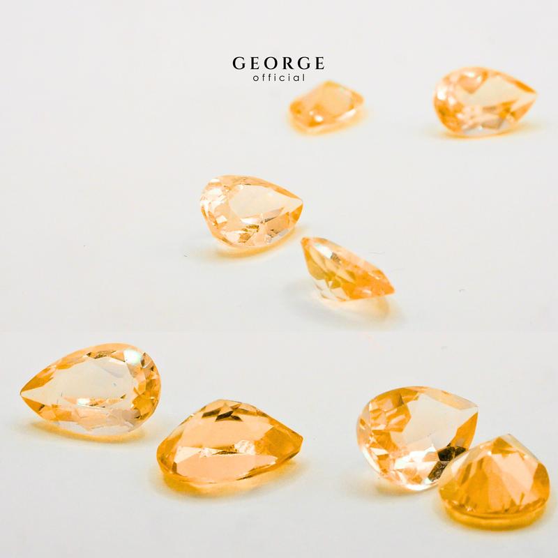 Orange Sapphire Pear Cut 4x3, 5x3, 5x4, 6x4, 7x5, 8x6 mm. Wholesale Precious GGOSP Gemstone Ruby Pink Sapphire Purple Sapphire Orange Sapphire Yellow Sapphire George Jewelry