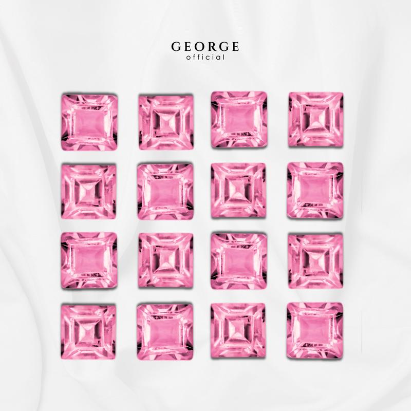 Pink Sapphire Square Step Cut 2-7 mm. Wholesale Precious GGPIS Gemstone Ruby Pink Sapphire Purple Sapphire Orange Sapphire Yellow Sapphire George Jewelry