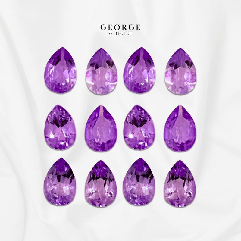 Amethyst Pear Cut 4x3, 5x3, 5x4, 6x4, 7x5, 8x6 mm. Wholesale Semi-Precious GGAMP Gemstone Garnet, Citrine, Peridot, Blue Topaz, Amethyst, Rhodolite Garnet, Green Chrome Diopside, Onyx, Tourmaline, Aquamarine George Jewelry