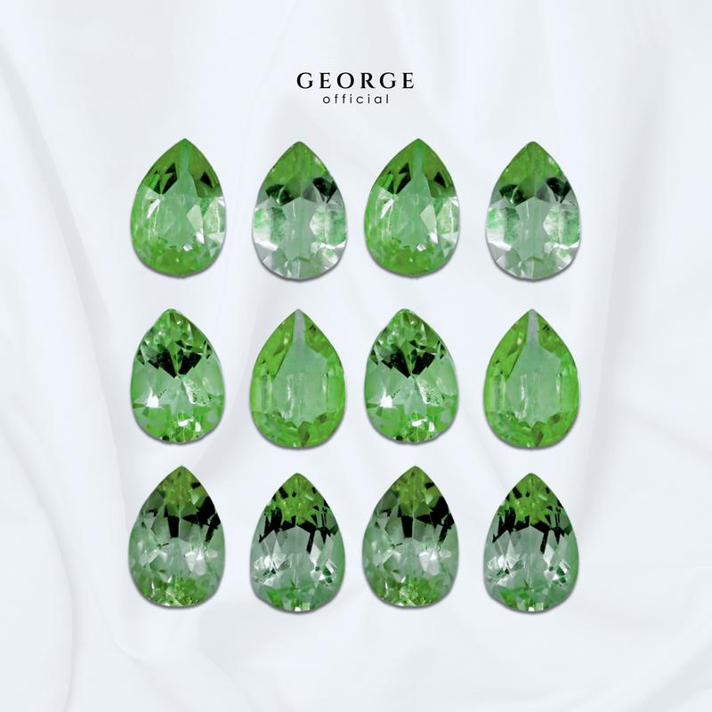 Green Sapphire Pear Cut 4x3, 5x3, 5x4, 6x4, 7x5, 8x6 mm. Wholesale Precious GGGSP Gemstone Ruby Pink Sapphire Purple Sapphire Orange Sapphire Yellow Sapphire George Jewelry
