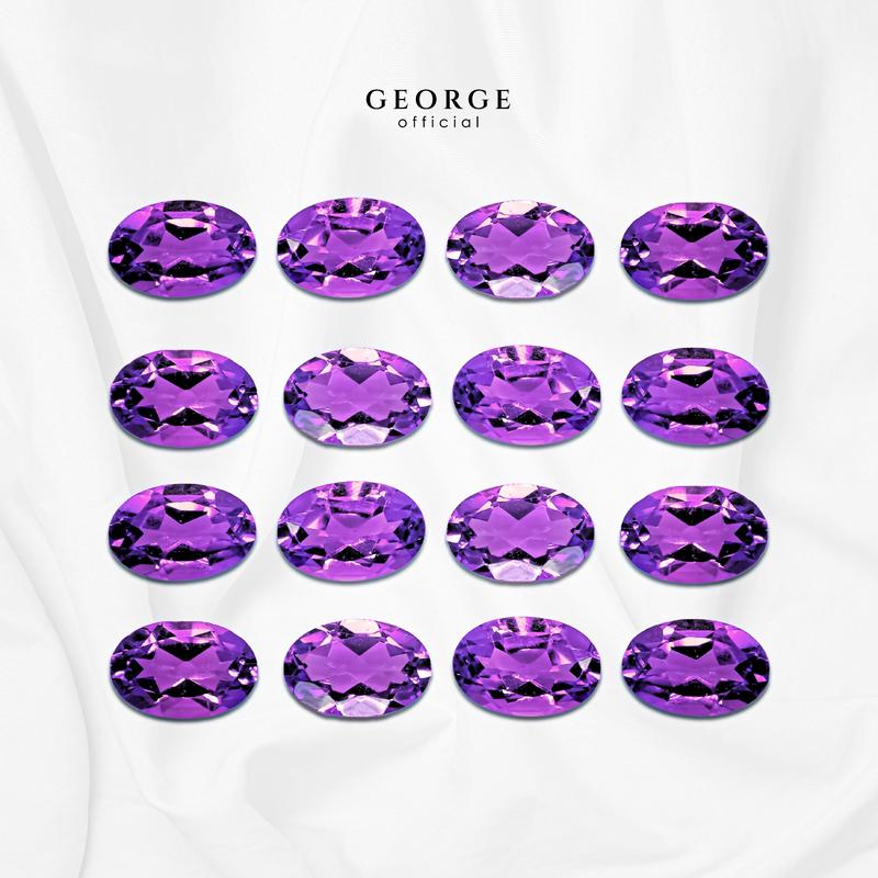 Amethyst Oval Cut 5x3, 6x4, 7x5, 8x6, 9x7, 10x8, 11x9 mm. Wholesale Semi-Precious GGAMO Gemstone Garnet, Citrine, Peridot, Blue Topaz, Amethyst, Rhodolite Garnet, Green Chrome Diopside, Onyx, Tourmaline, Aquamarine George Jewelry