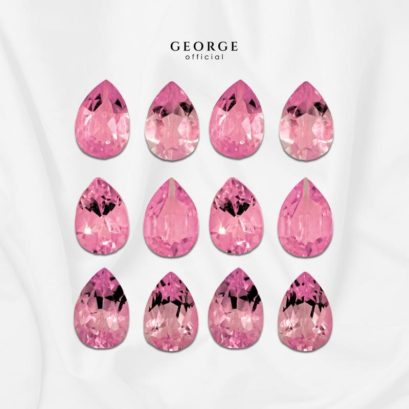 Pink Sapphire Pear Cut 4x3, 5x3, 5x4, 6x4, 7x5, 8x6 mm. Wholesale Precious GGPISP Gemstone Ruby Pink Sapphire Purple Sapphire Orange Sapphire Yellow Sapphire George Jewelry