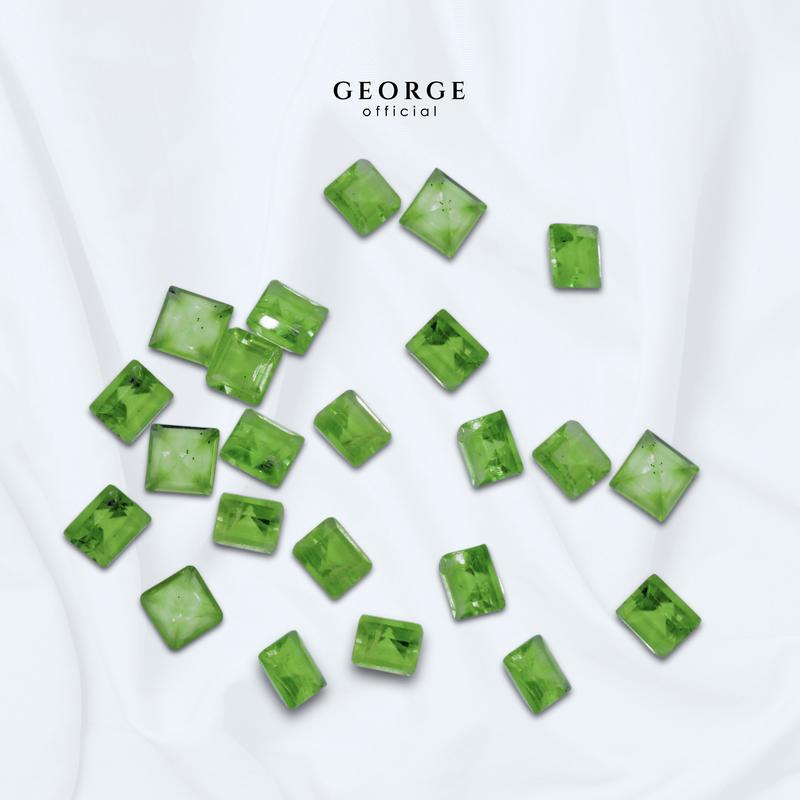 Green Sapphire Square Step Cut 2-7 mm. Wholesale Precious GGGSS Gemstone Ruby Pink Sapphire Purple Sapphire Orange Sapphire Yellow Sapphire George Jewelry