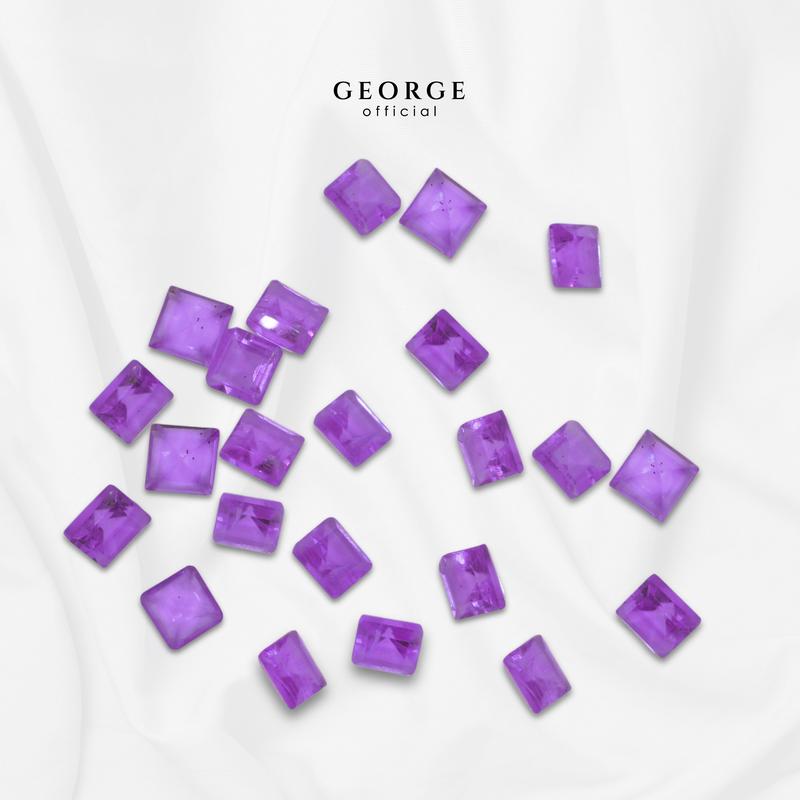 Amethyst Square Step Cut 2-7 mm. Wholesale Semi-Precious GGAMS Gemstone Garnet, Citrine, Peridot, Blue Topaz, Amethyst, Rhodolite Garnet, Green Chrome Diopside, Onyx, Tourmaline, Aquamarine George Jewelry