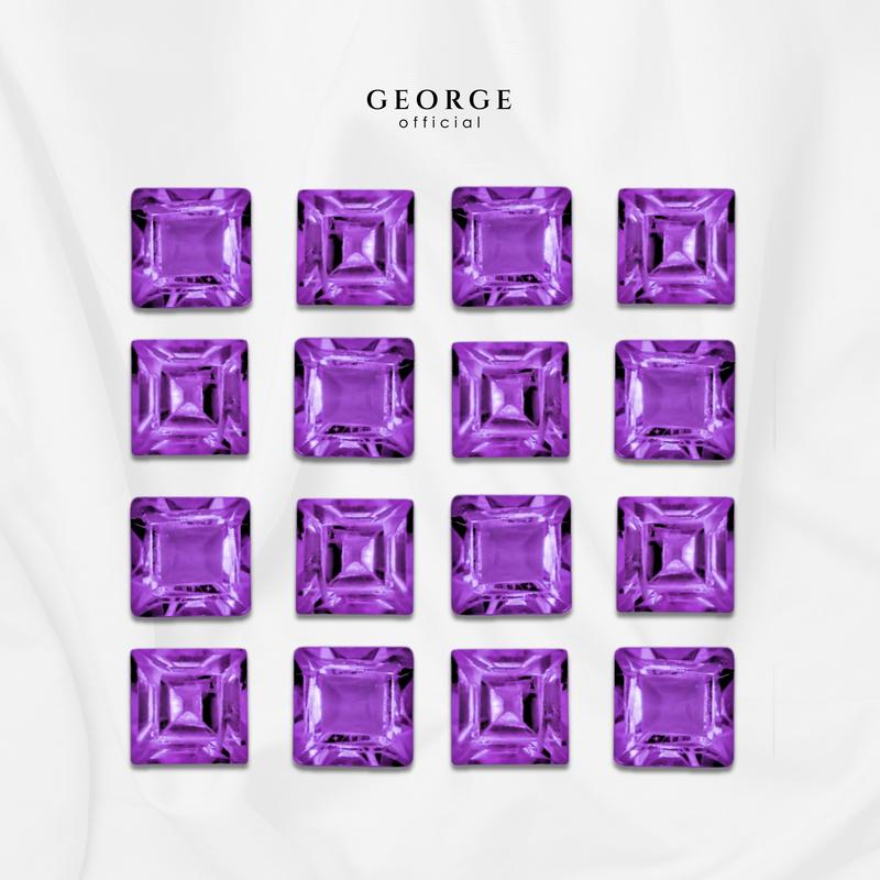 Amethyst Square Step Cut 2-7 mm. Wholesale Semi-Precious GGAMS Gemstone Garnet, Citrine, Peridot, Blue Topaz, Amethyst, Rhodolite Garnet, Green Chrome Diopside, Onyx, Tourmaline, Aquamarine George Jewelry