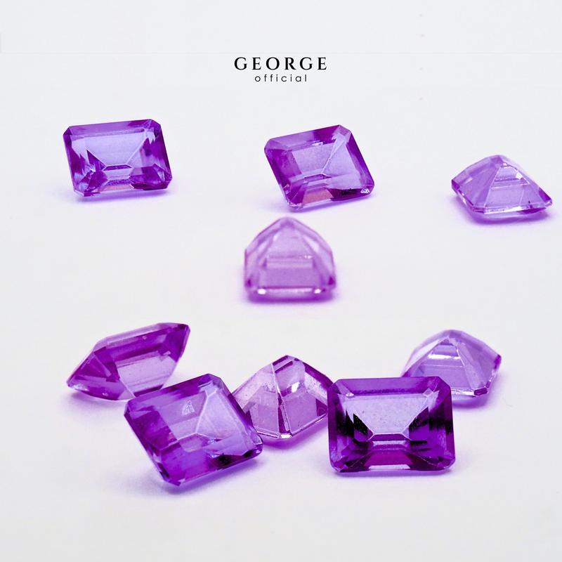 Amethyst Emerald Cut 4x3, 5x3, 6x4, 7x5, 8x6 mm. Wholesale Semi-Precious GGAME Gemstone Garnet, Citrine, Peridot, Blue Topaz, Amethyst, Rhodolite Garnet, Green Chrome Diopside, Onyx, Tourmaline, Aquamarine George Jewelry