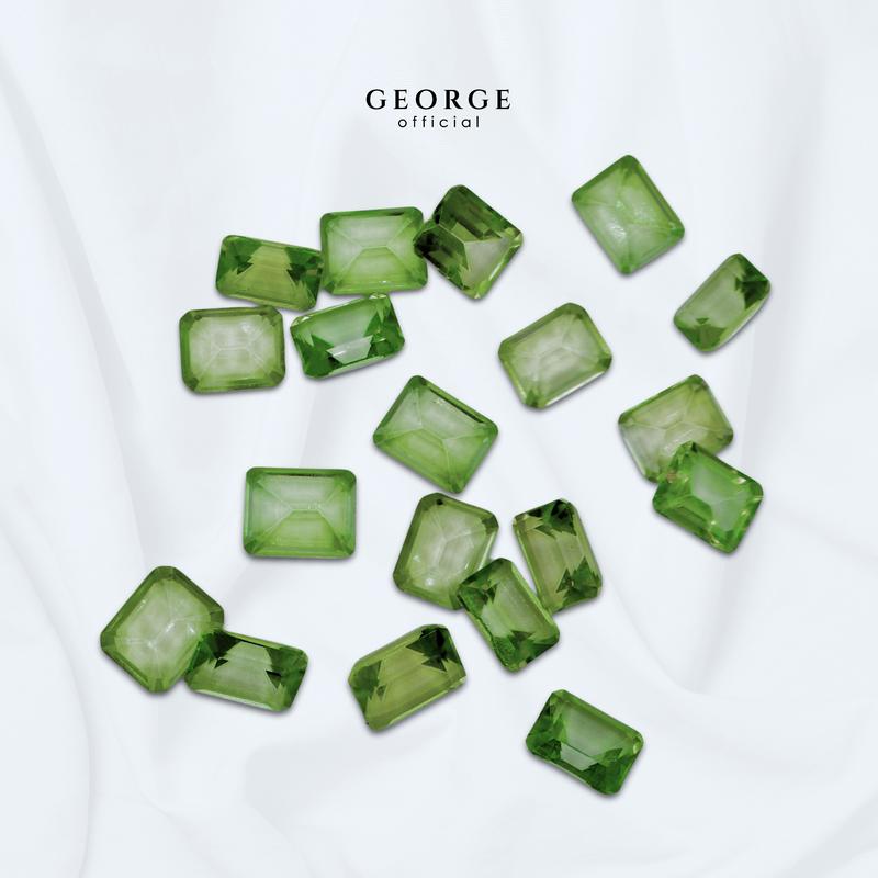 Green Sapphire Emerald Cut 4x3, 5x3, 6x4, 7x5, 8x6 mm. Wholesale Precious GGGSE Gemstone Ruby Pink Sapphire Purple Sapphire Orange Sapphire Yellow Sapphire George Jewelry