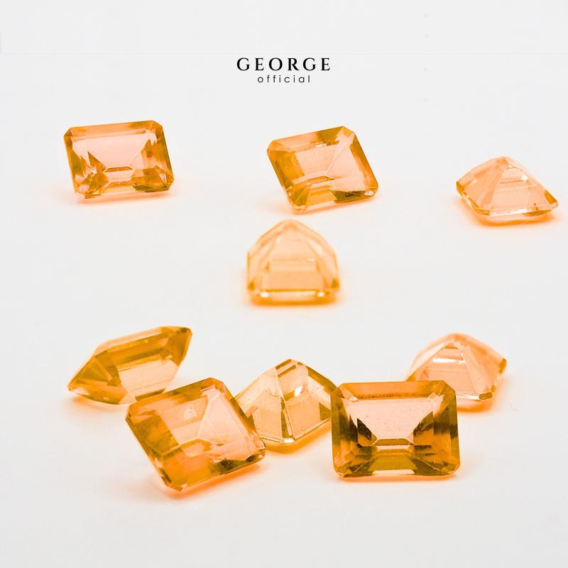 Orange Sapphire Emerald Cut 4x3, 5x3, 6x4, 7x5, 8x6 mm. Wholesale Precious GGOSE Gemstone Ruby Pink Sapphire Purple Sapphire Orange Sapphire Yellow Sapphire George Jewelry