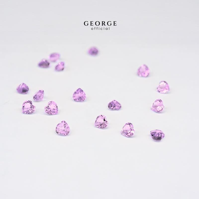 Purple Sapphire Heart Cut 3-7 mm. Wholesale Precious GGPSH Gemstone Ruby Pink Sapphire Purple Sapphire Orange Sapphire Yellow Sapphire George Jewelry
