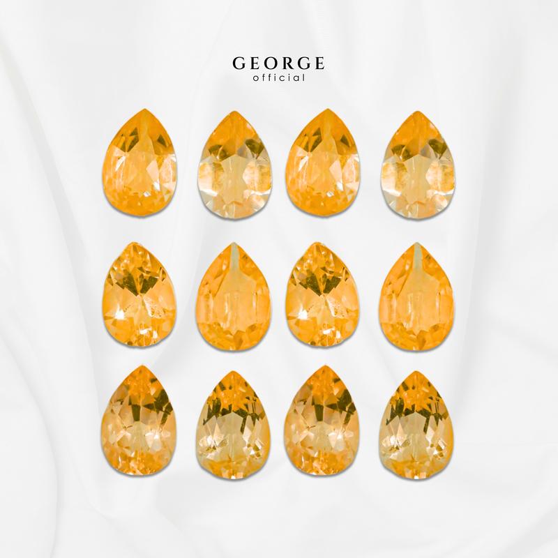 Orange Sapphire Pear Cut 4x3, 5x3, 5x4, 6x4, 7x5, 8x6 mm. Wholesale Precious GGOSP Gemstone Ruby Pink Sapphire Purple Sapphire Orange Sapphire Yellow Sapphire George Jewelry