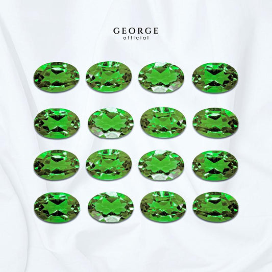 Green Chrome Diopside Oval Cut 5x3, 6x4, 7x5, 8x6, 9x7, 10x8, 11x9 mm. Wholesale Semi-Precious GGGCO Gemstone Garnet, Citrine, Peridot, Blue Topaz, Amethyst, Rhodolite Garnet, Onyx, Tourmaline, Aquamarine George Jewelry