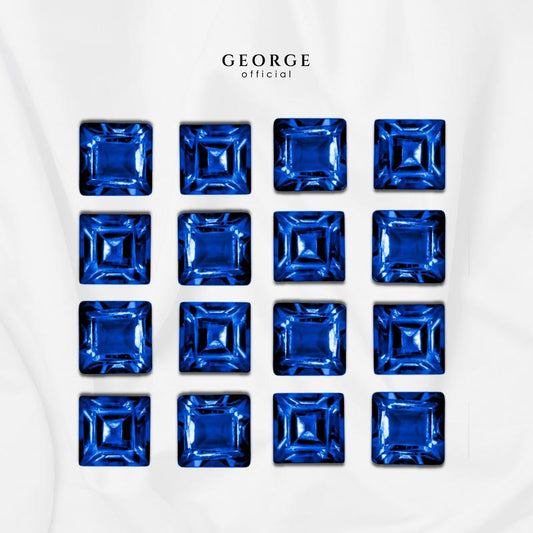 Blue Sapphire Square Step Cut 2-7 mm. Wholesale Precious GGBSS Gemstone Ruby Pink Sapphire Purple Sapphire Orange Sapphire Yellow Sapphire George Jewelry