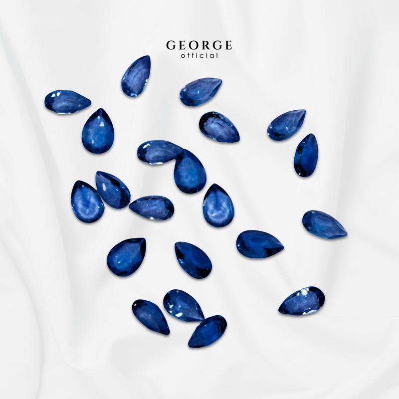 Blue Sapphire Pear Cut 4x3, 5x3, 5x4, 6x4, 7x5, 8x6 mm. Wholesale Precious GGBSP Gemstone Ruby Pink Sapphire Purple Sapphire Orange Sapphire Yellow Sapphire George Jewelry