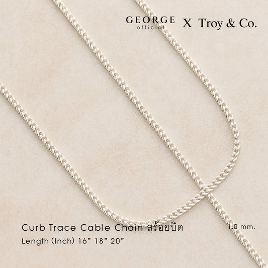 Curb Trace Cable Chain sterling silver necklace S925 Made in Italy Necklace, Korean style necklace, fashion necklace, women's necklace, minimalist necklace, chain necklace GCNS16 GEORGE Jewelry
