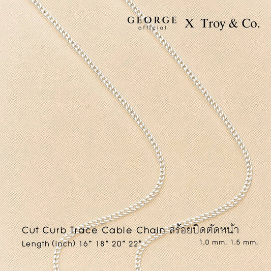 Cut Curb Trace Cable Chain sterling silver necklace S925 Made in Italy Necklace, Korean style necklace, fashion necklace, women's necklace, minimalist necklace, chain necklace GCNS25 GEORGE Jewelry
