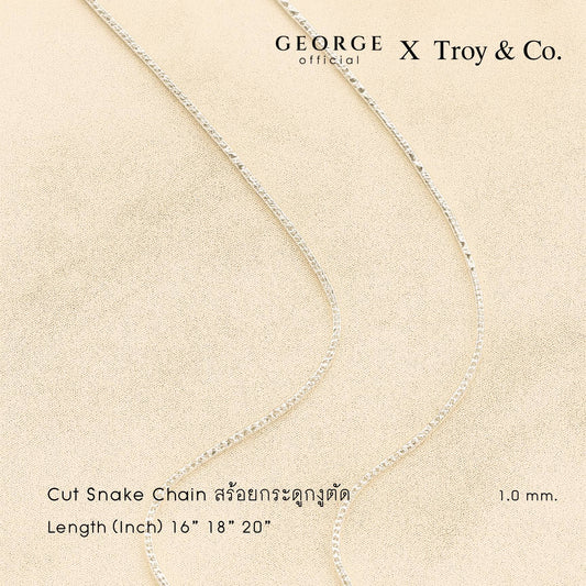 Cut Snake Chain sterling silver necklace S925 Made in Italy Necklace, Korean style necklace, fashion necklace, women's necklace, minimalist necklace, chain necklace GCNS14 GEORGE Jewelry