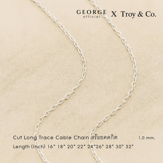 Cut Long Trace Cable Chain sterling silver necklace S925 Made in Italy Necklace, Korean style necklace, fashion necklace, women's necklace, minimalist necklace, chain necklace GCNS29 GEORGE Jewelry