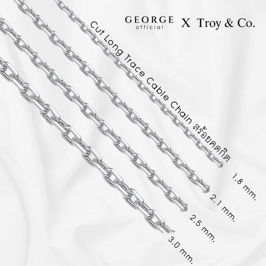 Cut Long Trace Cable Chain 2.5 / 3.0 / 1.8 / 2.1 MM. S925 sterling silver necklace, Made in Italy, chain necklace, Korean necklace fashion necklace necklace women men minimalist necklace GCN005 GEORGE Jewelry