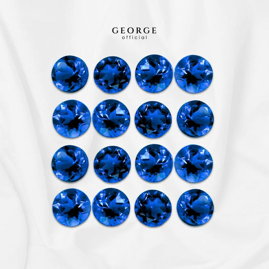 Blue Sapphire Round Brilliant Cut 1-8 mm. Wholesale Precious GGBSR Gemstone Ruby Pink Sapphire Purple Sapphire Orange Sapphire Yellow Sapphire George Jewelry