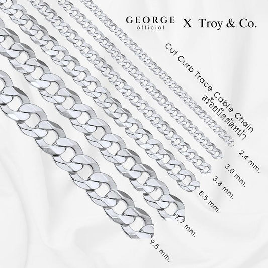 Cut Curb Trace Cable Chain   2.4 /  3.0 /  3.8 /  5.5 MM. S925 sterling silver necklace, Made in Italy, chain necklace, Korean necklace fashion necklace necklace women men minimalist necklace GCN018 GEORGE Jewelry