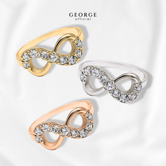 Infinity Ring  H&A Cut 925 Sterling Silver Setting With Cubic Zirconia (Cz) Plated With White Gold / Gold / Rose Gold Wedding Ring Promise Ring Diamond Ring Anniversary Gifts GR003CZ