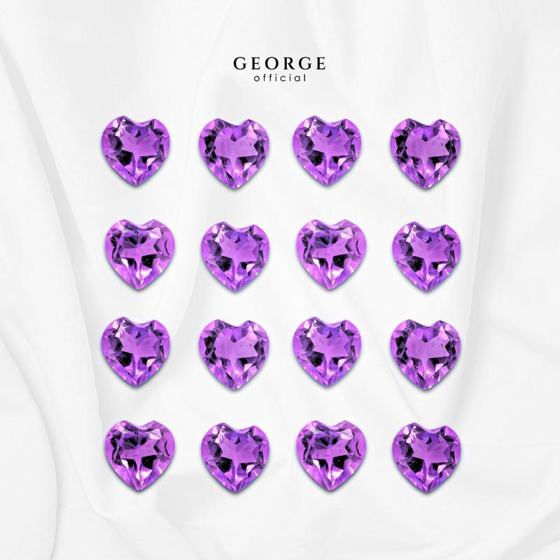 Amethyst Heart Cut 3-7 mm. Wholesale Semi-Precious GGAMH Gemstone Garnet, Citrine, Peridot, Blue Topaz, Amethyst, Rhodolite Garnet, Green Chrome Diopside, Onyx, Tourmaline, Aquamarine George Jewelry