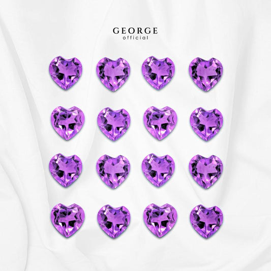 Amethyst Heart Cut 3-7 mm. Wholesale Semi-Precious GGAMH Gemstone Garnet, Citrine, Peridot, Blue Topaz, Amethyst, Rhodolite Garnet, Green Chrome Diopside, Onyx, Tourmaline, Aquamarine George Jewelry