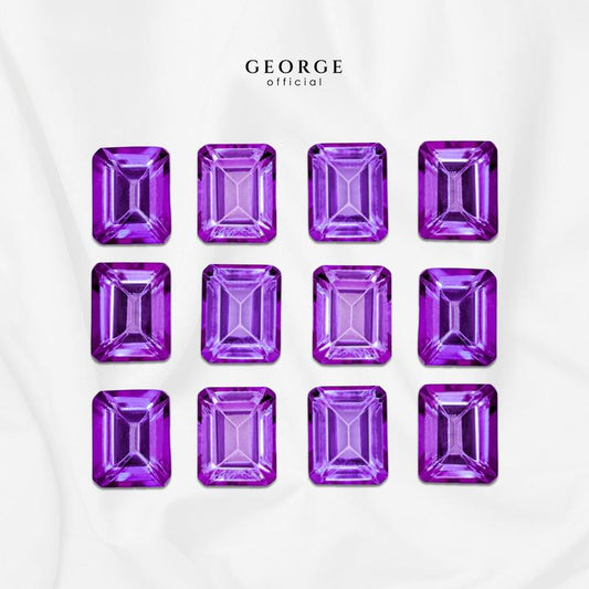 Amethyst Emerald Cut 4x3, 5x3, 6x4, 7x5, 8x6  mm. Wholesale Semi-Precious GGAME Gemstone Garnet, Citrine, Peridot, Blue Topaz, Amethyst, Rhodolite Garnet, Green Chrome Diopside, Onyx, Tourmaline, Aquamarine George Jewelry