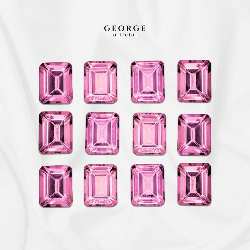 Pink Sapphire Emerald Cut 4x3, 5x3, 6x4, 7x5, 8x6 mm. Wholesale Precious GGPIE Gemstone Ruby Pink Sapphire Purple Sapphire Orange Sapphire Yellow Sapphire George Jewelry