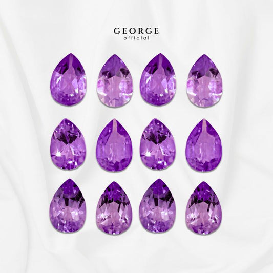 Amethyst Pear Cut 4x3, 5x3, 5x4, 6x4, 7x5, 8x6  mm. Wholesale Semi-Precious GGAMP Gemstone Garnet, Citrine, Peridot, Blue Topaz, Amethyst, Rhodolite Garnet, Green Chrome Diopside, Onyx, Tourmaline, Aquamarine George Jewelry