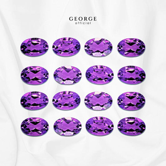 Amethyst Oval Cut 5x3, 6x4, 7x5, 8x6, 9x7, 10x8, 11x9 mm. Wholesale Semi-Precious GGAMO Gemstone Garnet, Citrine, Peridot, Blue Topaz, Amethyst, Rhodolite Garnet, Green Chrome Diopside, Onyx, Tourmaline, Aquamarine George Jewelry
